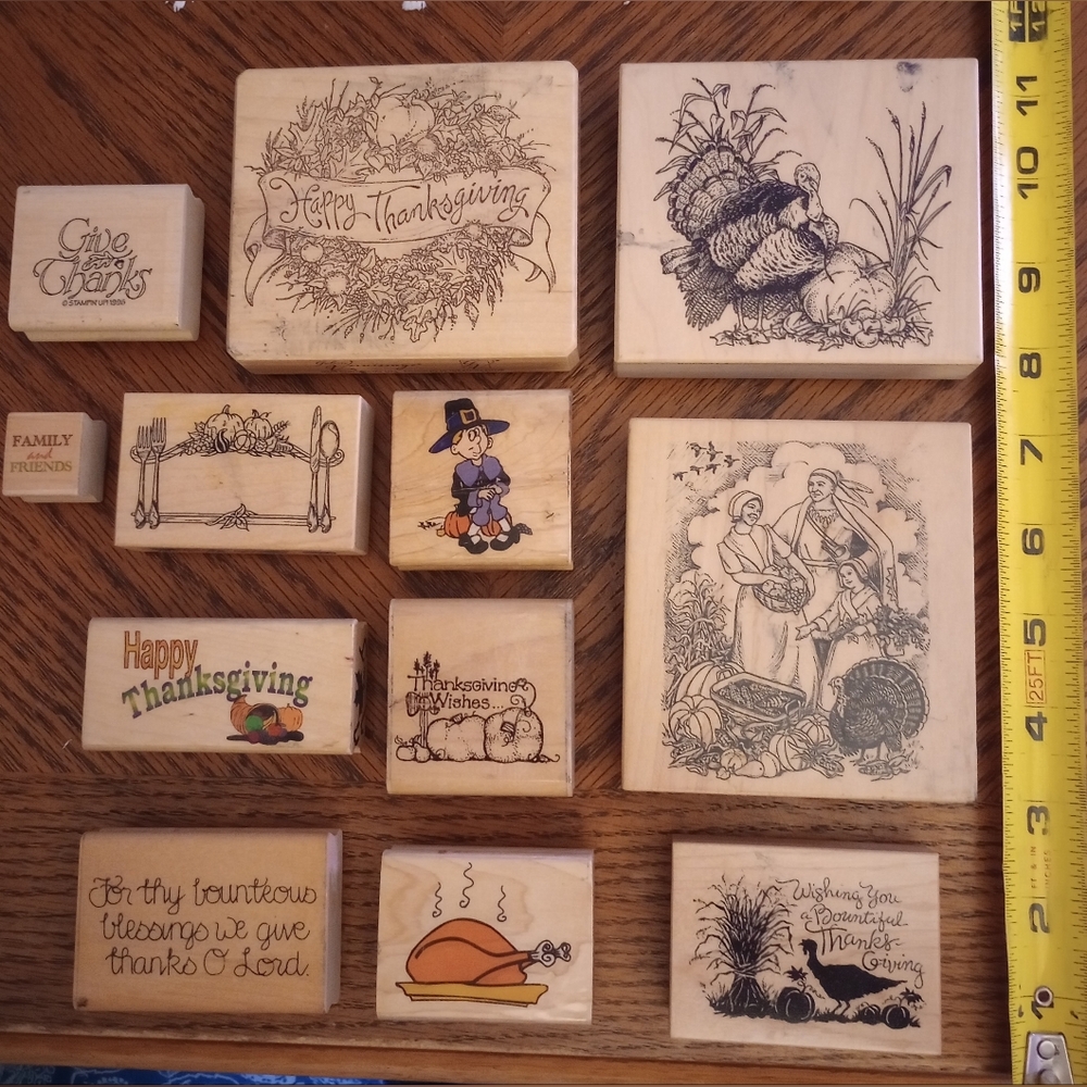 Thanksgiving theme Wooden rubber stamps